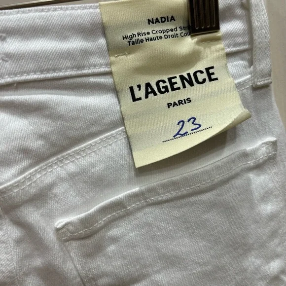 L’AGENCE Nadia High Rise cropped straight jeans size 23 Brand New - Picture 7 of 8